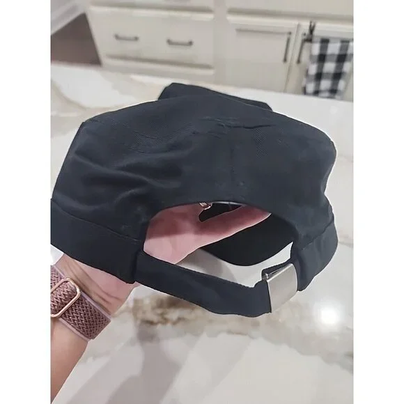 Bling Purple Paw Black Hat Military Cap Cotton NWOT Women's Adjustable - Picture 8 of 10